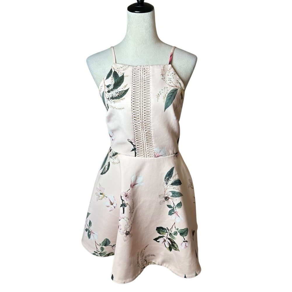Keepsake The‎ Label Light Garden Floral Petal Pink Backless Coquette Mini Dress